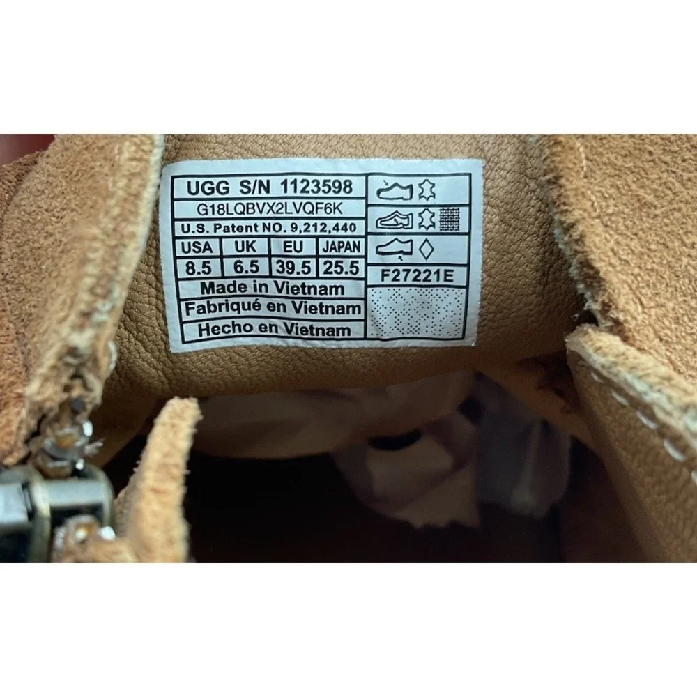 UGG Rianne boots in a chestnut suede Strappy Casual Fall Winter Size 8.5 Women's